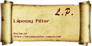Lápossy Péter névjegykártya