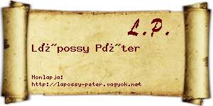 Lápossy Péter névjegykártya