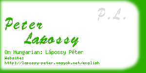 peter lapossy business card